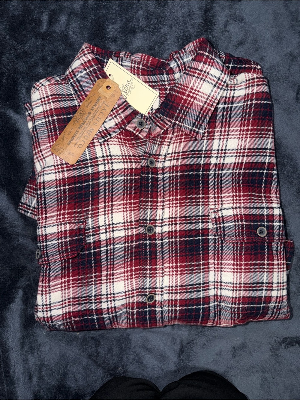 Jachs Red Black White Plaid Button-Down Shirt